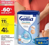 Lait en Poudre Calisma Croissance 3 Gallia