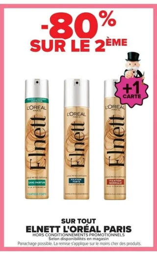 Sur tout Elnett L'Oréal Paris