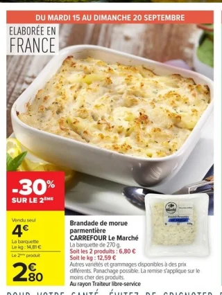Brandade de morue parmentière CARREFOUR Le Marché