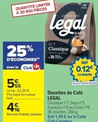 Dosettes de Café Classique LEGAL
