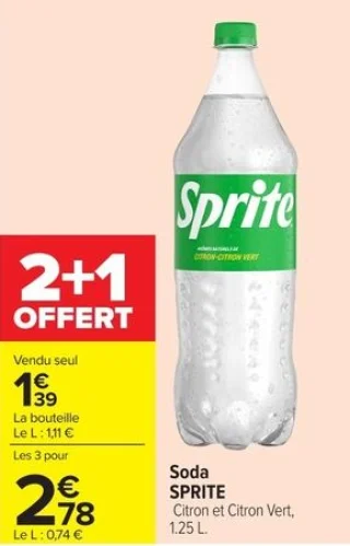 Soda SPRITE Citron et Citron Vert