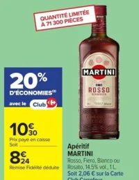Apéritif MARTINI Rosso, Fiero, Bianco ou Rosato
