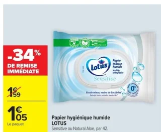Papier hygiénique humide LOTUS