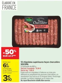 12 chipolatas supérieures façon charcutière SOCOPA