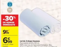Lot de 2 draps housses Tex Baby