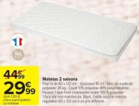 Matelas 2 saisons Tex Baby