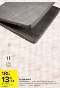 Matelas Bébé Tex Baby