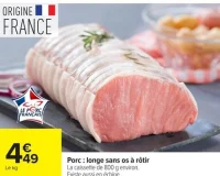 Porc : longe sans os à rôtir