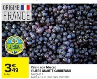 Raisin noir Muscat FILIÈRE QUALITÉ CARREFOUR