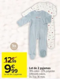 Lot de 2 pyjamas Tex Baby