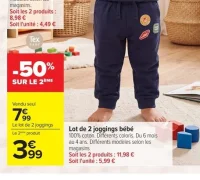 Lot de 2 joggings bébé Tex Baby