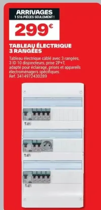 Tableau électrique 3 rangées Legrand