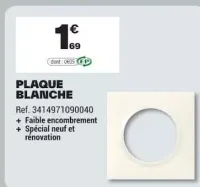 Plaque blanche Legrand