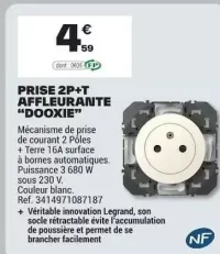 Prise 2P+T affleurante "Dooxie" Legrand
