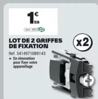 Lot de 2 griffes de fixation Legrand