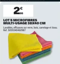 LOT 5 MICROFIBRES MULTI-USAGE 38X40 CM