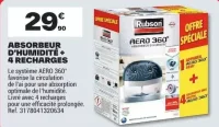Absorbeur d'humidité + 4 recharges Rubson Aero 360°