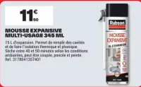 Mousse expansive multi-usage Rubson