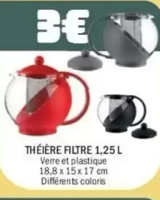 Théière filtre 1,25L