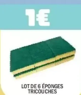 Lot de 6 éponges tricouches
