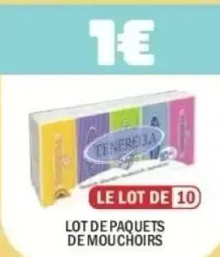 Lot de 10 paquets de mouchoirs