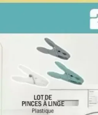 Lot de pinces à linge plastique