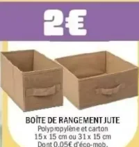 Boîte de rangement Jute