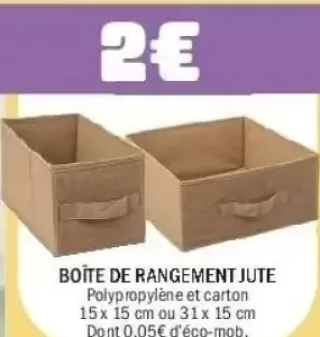 Boîte de rangement Jute