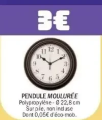 Pendule Moulurée