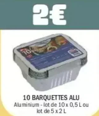 10 Barquettes Alu