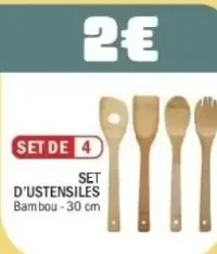 Set de 4 ustensiles bambou