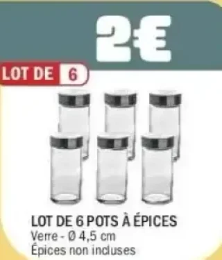 Lot de 6 pots à épices
