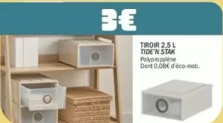 Tiroir 2,5 L Tide'n Stak