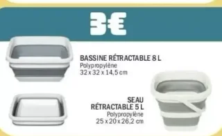 Bassine rétractable ou Seau rétractable