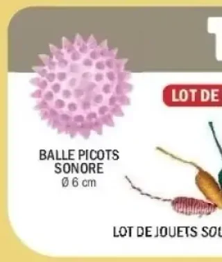 Balle picots sonore / Lot de jouets souris