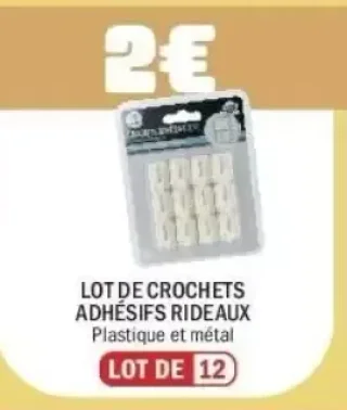 Lot de crochets adhésifs rideaux