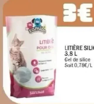 Litière silice Zamibo 3,8 L