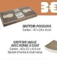 Griffoir poissons ou griffoir vague avec herbe à chat
