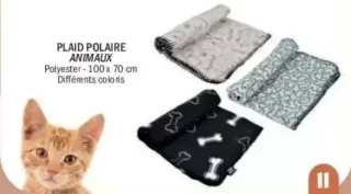 Plaid polaire animaux