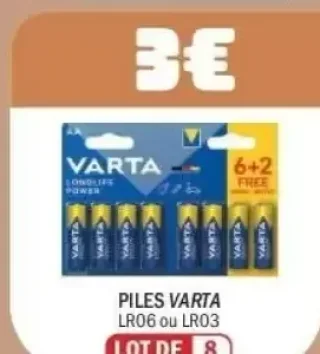 Piles Varta LR06 ou LR03