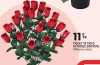 PIQUET 24 TIGES DE ROSES BOUTONS