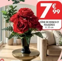 CÔNE DE ROSES ET FOUGÈRES