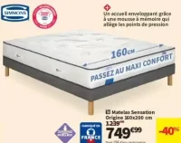 Matelas Sensation Origine 160x200 cm Simmons