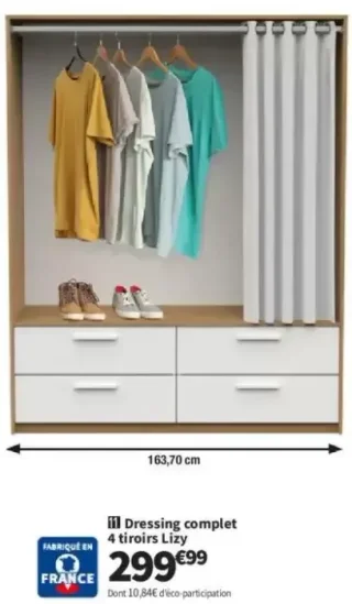 Dressing complet 4 tiroirs Lizy