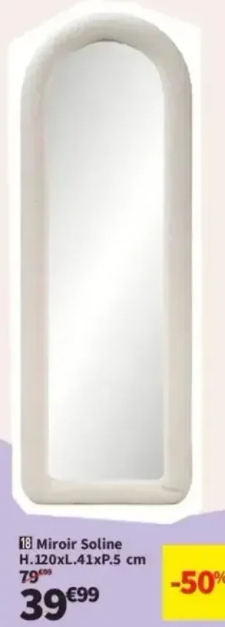 Miroir Soline H.120xL.41xP.5 cm