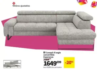 Canapé d'angle convertible Esperanza