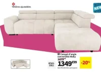 Canapé d'angle convertible Moby