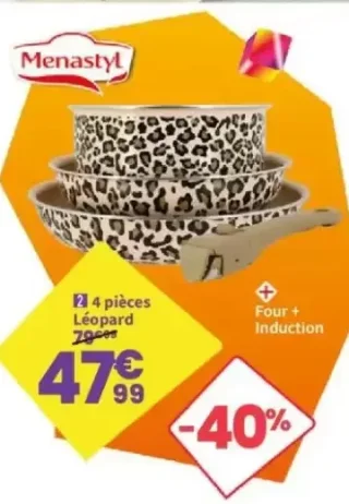 Batterie de cuisine Menastyl 4 pièces Léopard