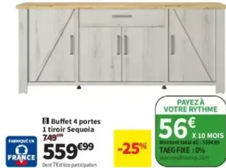 Buffet Sequoia 4 portes 1 tiroir