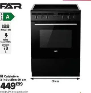 Far Cuisinière à induction 60 cm CI606025BK